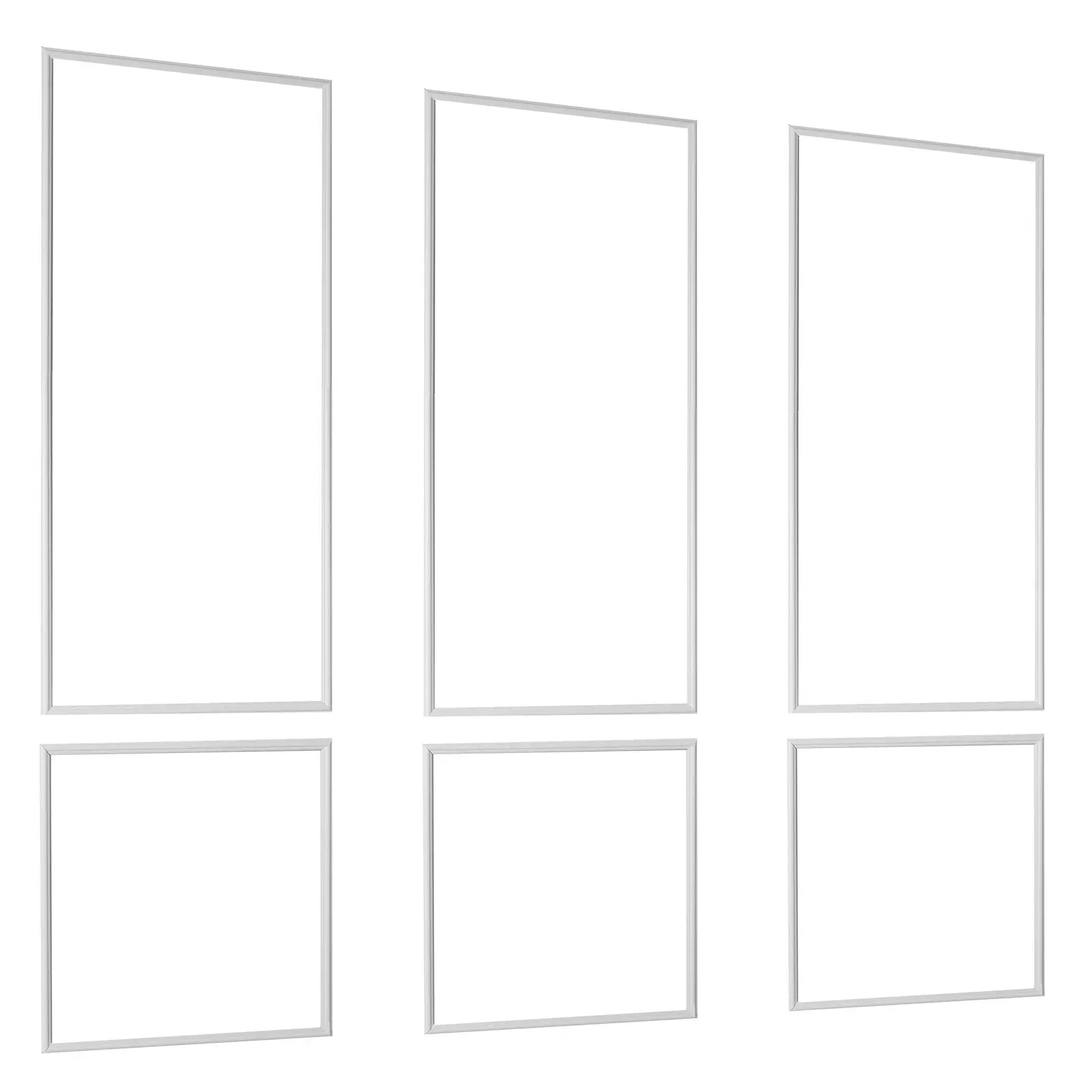 VEVOR 3-Pack Wall Molding Wainscoting Panels Kit, White (24x54 in, 24x24 in), for Interior Accent Walls & Living Room Décor