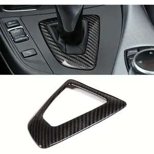 1PCS Carbon Fiber Control Gear Box Shift Knob Panel Frame Cover Sticker Interior Trim Compatible with BMW F20 F21 F22 F23 F30 F34 F35 F32 F33 F36 1 2 3 4 Series 14-18 Accessories