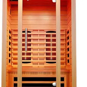 800W Far Infrared Sauna with 6 Carbon Heaters Canadian Hemlock Wood Indoor Use Timer Included 35.2x27.6x61.6 Inches Personal Sauna for Youth with Sound System and Adjustable Temperature Range