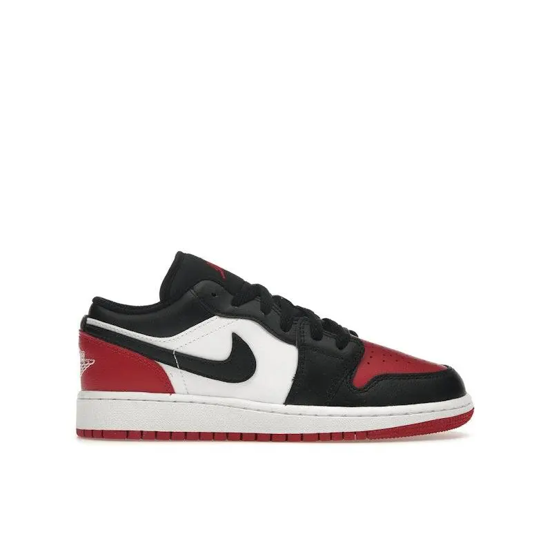 Jordan Kid's 1 Low Bred Toe 2.0 Basketball Shoes, from StockX