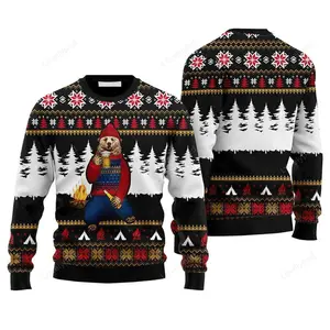 Bear Campfire Sweater, Ugly Christmas Sweater For Men & Women, Perfect Outfit For Christmas New Year
