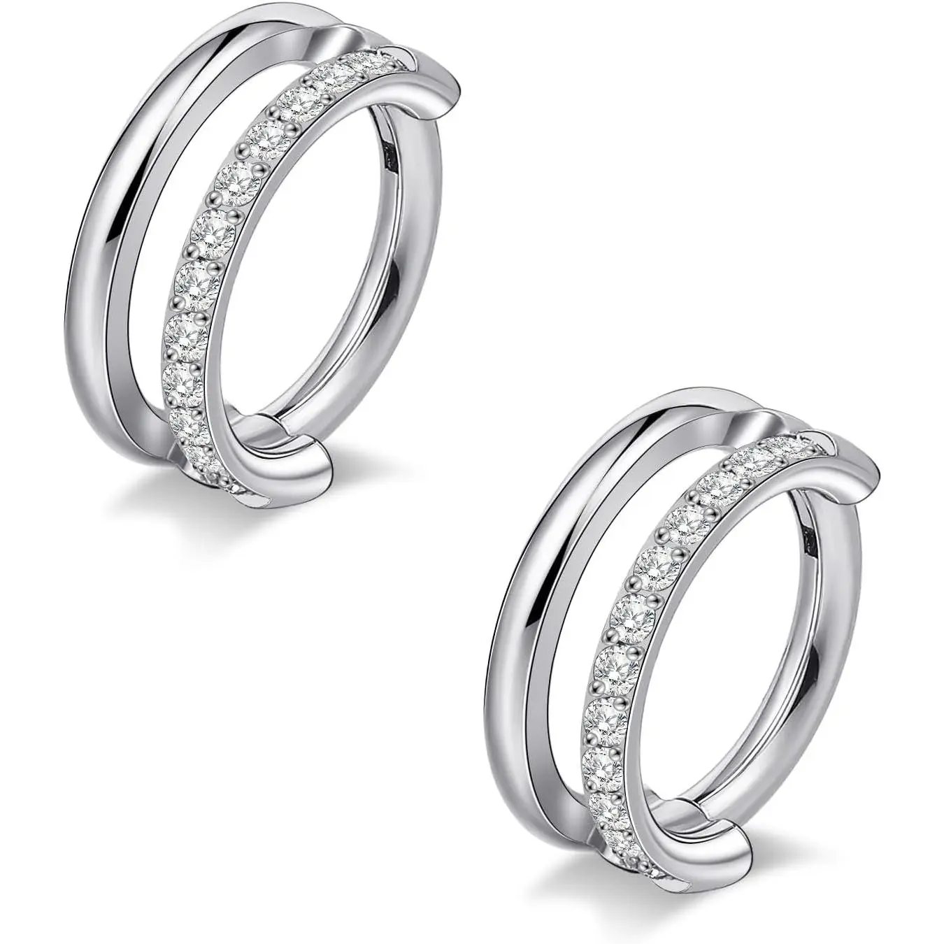 G23 Titanium Nose Earrings, 2 count 6mm/8mm/10mm Implant Grade Hoop Rings, 16G 18G  Septum Cartilage Helix Daith Conch Tragus   for Men Women