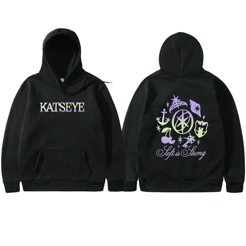 Katseye 2026 Tour Unisex Hoodie, Casual Oversize Baggy Pullover Sweatshirt with Funny Graphic Print, Thickened Long Sleeve for Halloween, Novelty, Funny Print, Hoodie Sweatshirt For Casual Warmth, All Day Wear, New Year, Tops, Longsleeves, Unisex Hoodies
