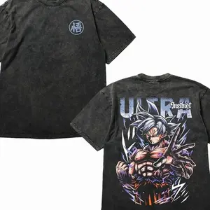 Mastered Ultra Instinct Goku Anime T-Shirt - Vintage Washed Heavyweight Cotton Tee, DB Super Graphic Streetwear, Retro Oversized Saiyan Shirt for Men & Women
