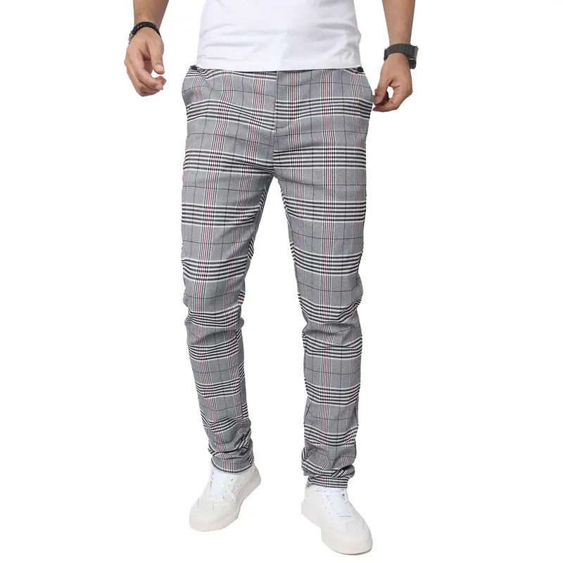 green emerald velvet dress Plaid&Plain Men's Slim Fit Dress Pants Stretch Dress Pants 8101Black 27X28  at Amazon Men's Clothing store main image 1