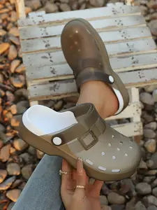 Women's Non-Slip Open-Toe Slippers, Nurse Hole Shoes Outdoor Summer Soft Sole Pregnant Women Sandals Jelly Shoes Beach Shoes Thick