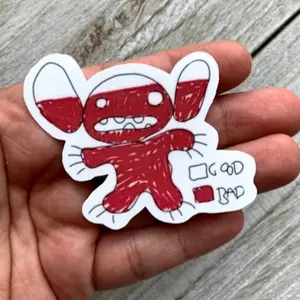 Evil stitch vinyl sticker, cute stickers, funny decals, laptop decal, water bottle stickers