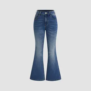 Cider [size 0-10] High Stretch Cider Denim High Rise Solid Pocket Flared Jeans