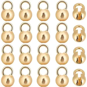 1 Box 28Pcs Bead Tips 18K Gold Plated Brass Knot Covers Clamshell End Cap Crimps Beads Ball Chain Connector Clasp for Jewellery Craft Making