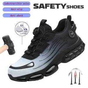 Dynamic Men's Work Sneakers Breathable Mesh Steel Toe Anti-Slip Durable