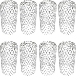 8Count Gutter Guard Strainer Aluminum Downspout Mesh Filter Preventing Blockage Leaves Debris from Clogging Pipes(3 inch) (8)