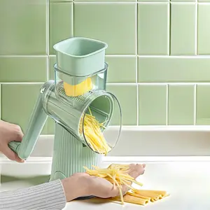 Manual Vegetable Chopper, 1 Count Multifunctional Vegetable Cutter with Blades, Household Vegetable Slicer, Kitchen Utensils & Gadgets