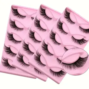 Verdalis 3 Packs of 15 Pairs Long Cat Eye Lashes Wispy Elongated Thick Dramatic False Eyelashes for Sultry Look Reusable Strip Lashes for Glamorous Eye Makeup Christmas Gift Cosmetic Clear