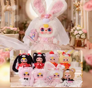 Baby Three Romantic Wedding 400% Sculpture Bunny Plush Doll Soft Furry Collectibles Backpack Clothing Decoration Stuffed Animal