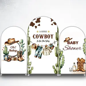 15=day Delivery Cowboy Cactus Clothesline Arch Backdrop Cover for Western Baby Shower