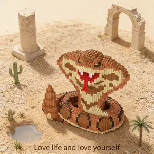 King Cobra 3D Puzzle Building Blocks Decoration, Bookshelf Home Office Cabinet Decor, Party Living Room TV Stand Display