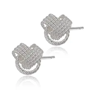 925 Sterling Silver Tennis Bud Stud Earrings Thick Studs