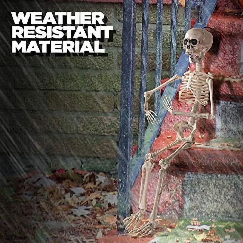 Posable Halloween Skeleton- Full Body Halloween Skeleton with Movable/Posable Joints for Best Halloween Decoration-20 Inch Prextex