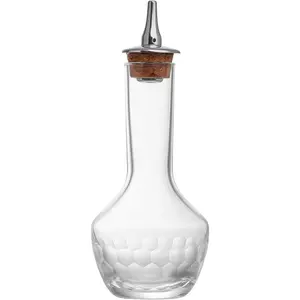 Amehla Cocktail Bitters Bottle - Handblown Bitters Bottle with Honeycomb Hand-Etched Design, 3oz Capacity, Dasher Lid – Perfect for Craft Cocktails & Bartending Essentials