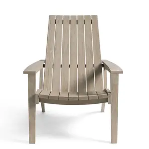 A Grandin Road Rio Outdoor Adirondack Chair - Comfortable Design, Solid Acacia Wood, 30-1/2" Width, 36-1/4" Height, 34-1/4" Depth, 33 lbs