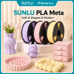 SUNLU PLA Meta 3D Printer Filament - 1KG Macaron Colors, PLA Based, Fast Print, Glossy Finish, Low Warpage - 3D Printing Supplies for Computers & Office Equipment