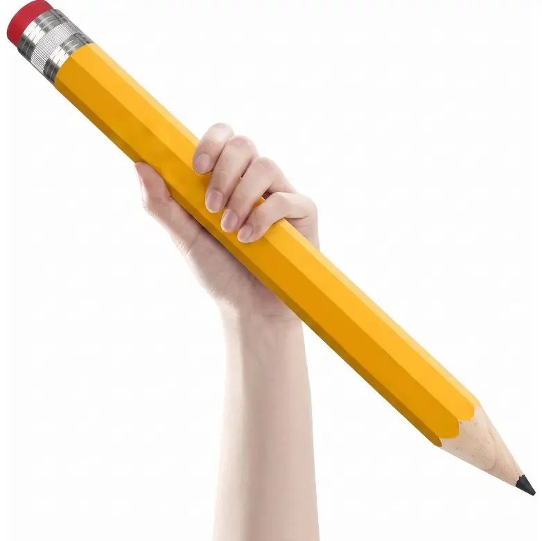 Giant Size Wooden Pencil with Cap, 14in Office Stationery & School Supply, Novelty Writing Tool for Prop, Gift