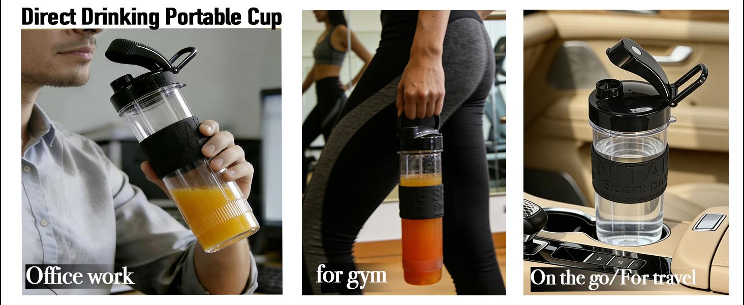 Personal Size Smoothie Blender, 500W Countertop Blender & Food Processor Combo for Shakes, Frozen Fruit, Juices & Baby Food, 20oz Travel Cups with To-Go Lids, BPA-Free Black