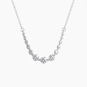 #8   |    1 CTW Curved Bezel Set Lab Diamond Necklace set in 925 Sterling Silver