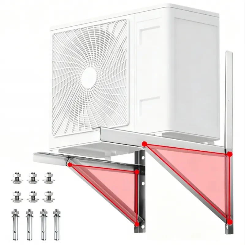 Split Wall Mounting Bracket for 9000~24000BTU Ductless Mini Split AC Outdoor Condenser, Rust-Free Stainless Steel Frame, 400Lbs Capacity, Bracket Screws, Expansion Bolts, Complete Hardware Included, Easy Assembly, Durability and Reliability