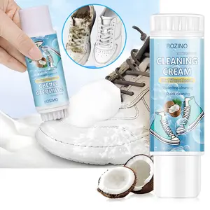 Waterless Shoe Cleaning Foam Brush,Water-Free Foam Shoe Cleaner with Shoe Brush, Shoes Stain Remover,Ideal for Sneaker Care,Full Grain Leather,Rubber,and more Footwear 60ml/2.03oz