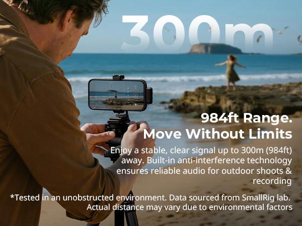 SmallRig S70-C2 Wireless Microphone with USB-C Adapter for Phones (Black)