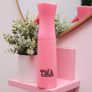 The Mane Attraction Continuous Fine Mist Spray Bottle 300ml Pink Ultra Fine Stream for Face Hair Beard & Body Hydration Organizer