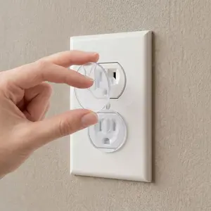 Semi-Transparent Childproof Outlet Covers, Invisible Socket Safety Plugs for Babies & Toddlers, Secure Plug Protectors for Nursery, Living Room, Kitchen, Garage & Pet-Proof Home Safety-YYA