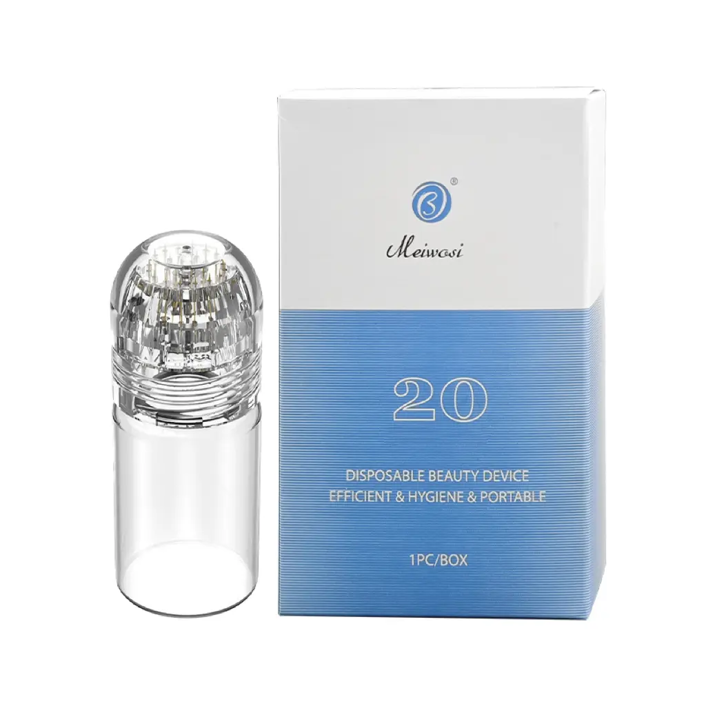 Reusable 20-pin 0.25 mm microneedle FaceTool, portable unisex travel-size facial beauty device for adults, at-home microdermabrasion exfoliation & serum infusion, all skin types, not intended for medical use