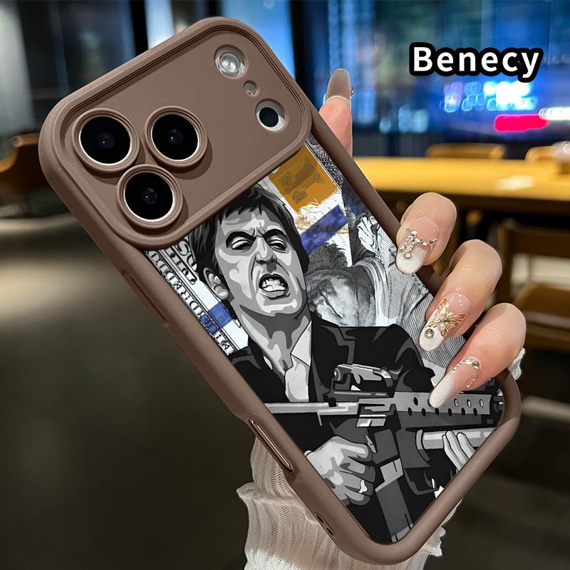 Creative Scar Face Painted Pattern Phone Case for iPhone 16 17 15 14 Pro Max 13 12 11 Air XR XS E Plus Shockproof Drop Protection Rugged Durable Silicone Cover Protective Smartphone Casing