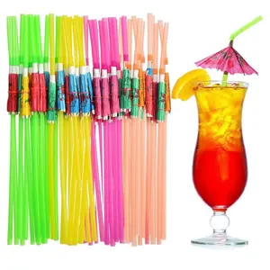 100 Pcs Colorful Umbrella Drink Straws with Mini Parasol - Eco-Friendly Polypropylene, BPA Free, Available in Assorted Colors for Cocktail, Birthday, and Pool Parties Handmade Romantic Utensils