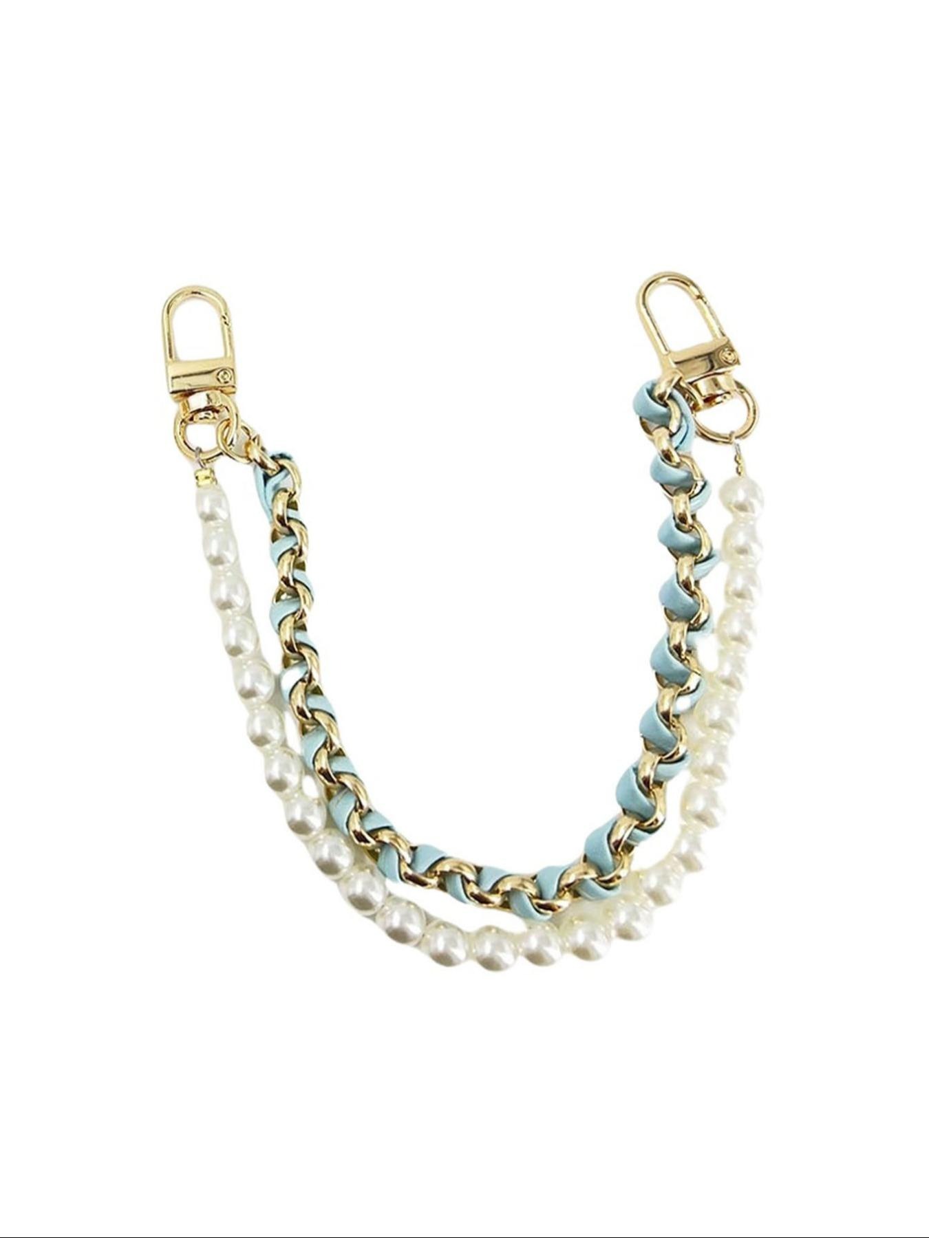 Fashionable Solid Color Pearl Extended Chain, Fashionable Chain Strap, Stylish Bag and Handbag Accessory for Everyday Use, Trendy Mobile Chain, Phone Lanyard