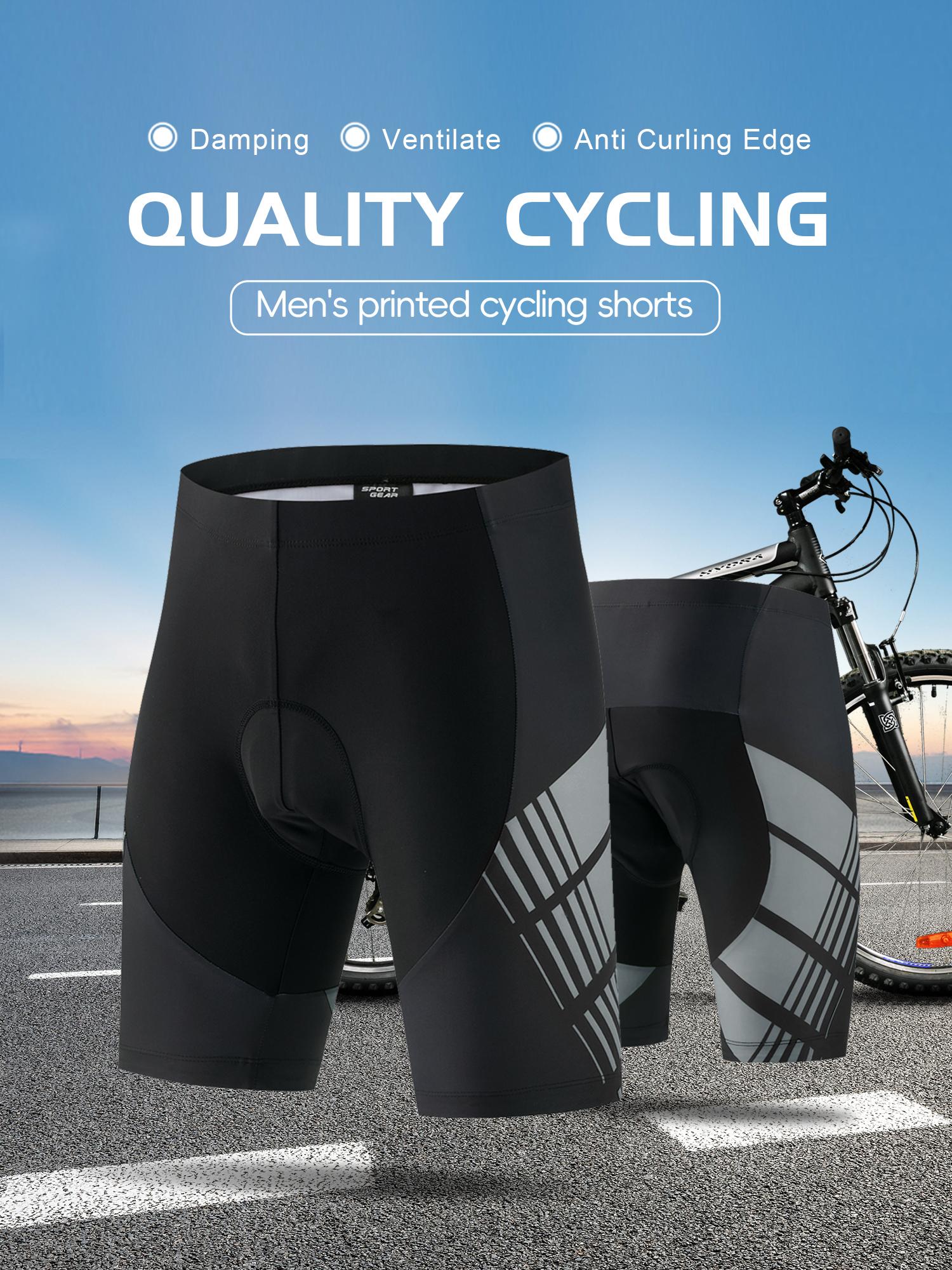 1-pack men’s 4D breathable quick-dry anti-curl cycling shorts with thickened padding—road and mountain bike outdoor sports style