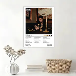 Drake Take Care Music Album Cover Poster, Vintage Canvas Print, Classic Hip Hop Art, Bedroom Office Living Room Decor, UnframedDrake-Take Care music album cover, retro canvas poster, classic hip-hop rap art print, suitable for bedroom, office, living room
