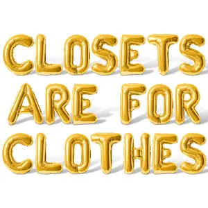 Letter Balloons - CLOSETS ARE FOR CLOTHES 16" Inch Alphabet Letters Foil Mylar Balloon Pride Day Party Banner