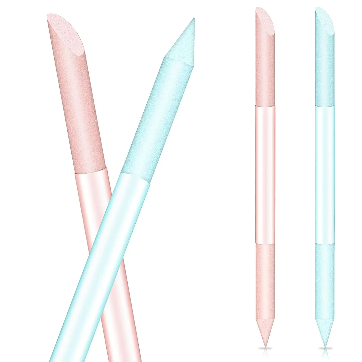 Glass Cuticle Pusher Set of 2 Cuticle Remover Tool Nail Cuticle Trimmer Double Sided Glass Manicure Stick Angled Cuticle Filing Pusher springtok