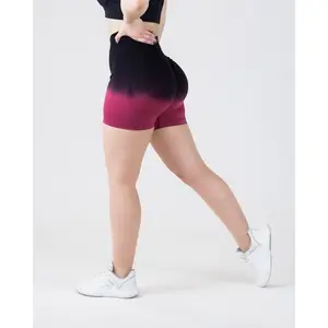 Ombre Flex Scrunch Shorts - Maroon