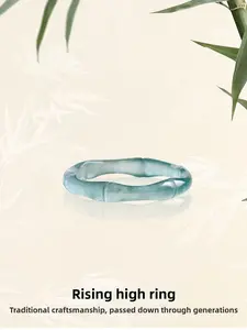 Natural Jade Ring, Bamboo Joint Design, Chinese Style,Day Day Up, Wealth Attraction, Feng Shui Jewelry, Energy Ring, Perfect Gift for Women and Girls