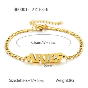 Creative twelve constellation bracelets twelve constellation letter bracelets couple jewelry promise gift