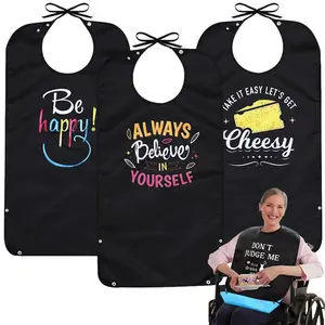 Waterproof Bib for Elderly, Large Size Adult Bib, European Style, Eating Saliva Bib, Senior Food Apron, Fashionable Western Suit Shape, Funny Apron