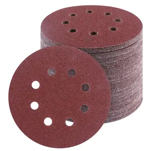 100 PCS 5 Inch Sanding Discs 60Grit, Round Hook and Loop Sandpaper for Random Orbital Sander