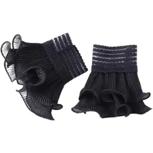 AUOCATTAIL Flared Wrist Sleeves Fake Cuffs Elastic Bracelet Wrist Cuff for Women Cosplay Wedding Tea Party Masquerade