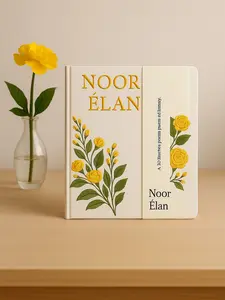 Noor Élan The Élan Luxury Embroidered Journal with Soft Ivory Cover and Delicate Botanical Detailing for Journaling Planning or Gifting