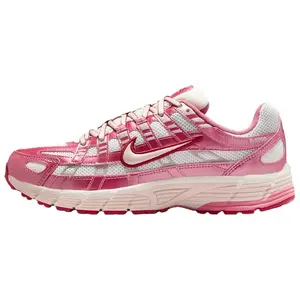 Nike P-6000 'White Silt Red Peony' Women's Lightweight Running Shoes with Breathable Mesh Upper & Durable Rubber Outsole