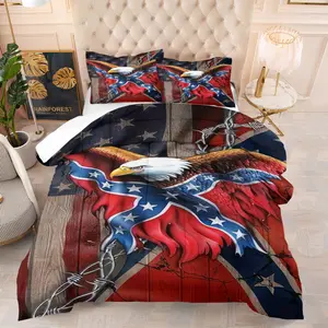 Bald eagle Pattern, including 1 quilt and 1 or 2 pillowcases without pillowcores, suitable as gifts, soft children's and adult bedroom decorations, Bedding Sets